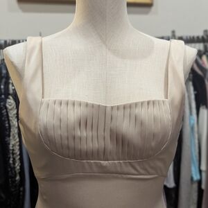 Elegant Cream Sleeveless Dress